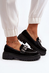 Women's Loafers with Ornamental Strap Black Nancille