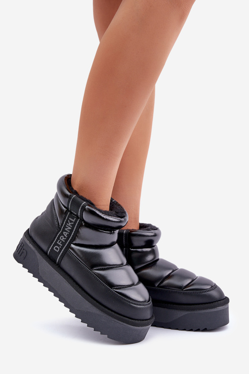 Low Snow Boots On Thick Sole D.Franklin Black DFSH371011