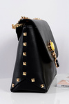 Stylish Black Women's Handbag Letter Bag Gold Chain