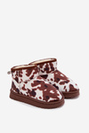 Children's Youth Snow Boots Lined with Furry Patches White-Brown Mireya