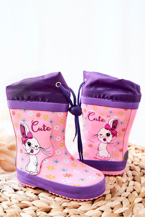Children's Rubber Galoshes boots Pink Rabbit Hekamna