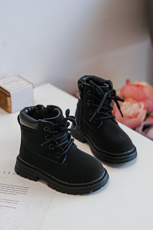 Children's Trapper Boots with Zip Black Bansi