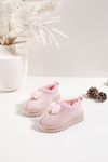 Children's Snow Boots With Embroidery And Bow Pink Daven