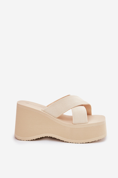 Wedge And Platform Women's Sandals Beige Sevolee