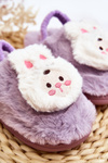Children's Fur Slippers Bunny Purple Dicera