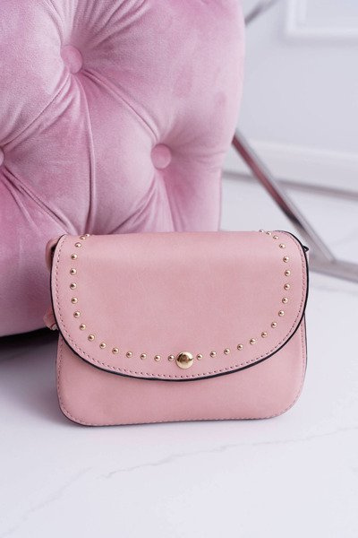 Women's Handbag Small Chest Golden Rivets Pink