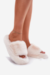 Women Fur Slippers Light Beige Biella