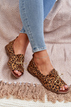 Zazoo 2660 Leather Ballet Flats Women In Leopard Print Brown