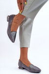 Suede Ballet Flats On A Flat Heel Gray Loxes