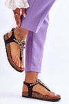 Flip Flops Sandals On Cork Platform Black Naomi