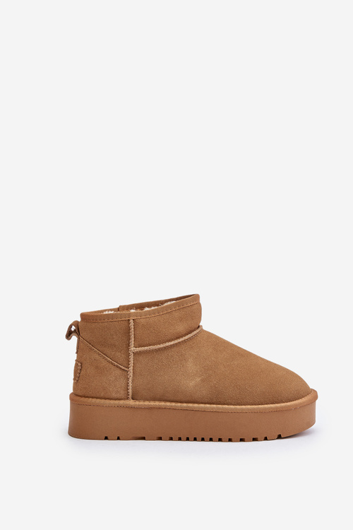 Women's Suede Snow Boots On Platform Camel Nereviana