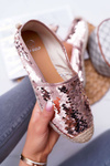 Espadryle Damskie Lu Boo Różowe Cekiny