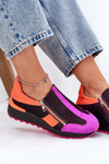 Sneakersy Damskie Na Platformie Skórzane Fuksja Maciejka 06767-15