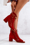Maciejka Suede Openwork Boots Red 04040-08
