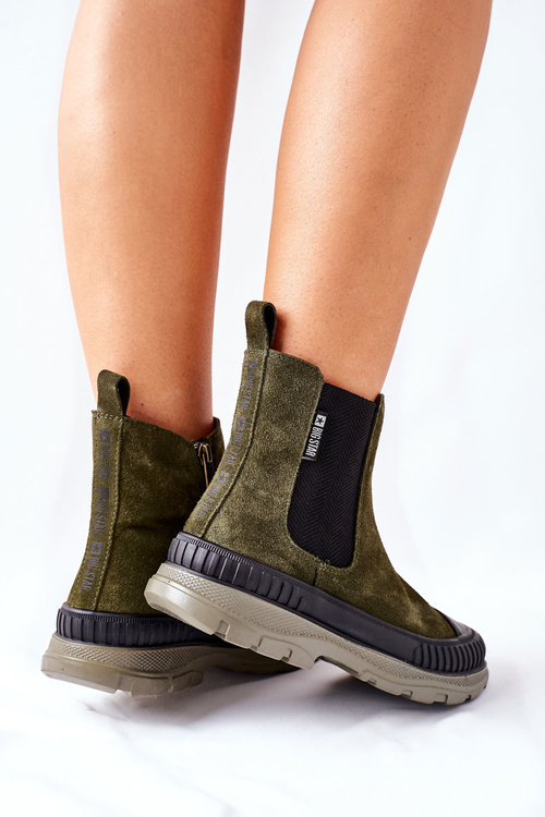 Botki Sztyblety Zamszowe Big Star Khaki II274355