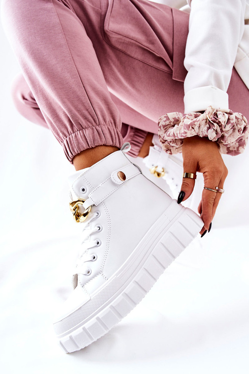 High Sneakers On A Platform White Standies