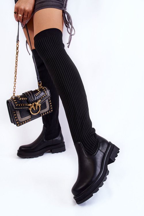 Women's Socks Over The Knee Boots Black Glorie