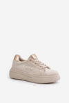 Womens Platform Sneakers With Hearts Beige Avirorae