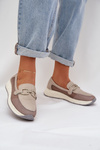 Ladies Leather Moccasins D&A TW210 Gray