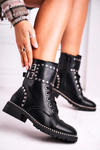 Women's Boots Silver Rivets Black Freed
