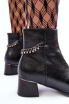 Leather Ankle Boots Low Heel Black Rennie