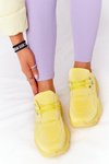 Women's Sneakers On A Chunky Sole Yellow Bubbly