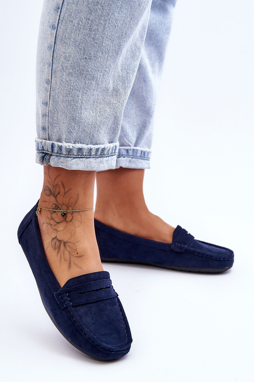 Women's Suede Moccasins Navy Lenvie