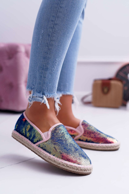 Espadryle Opalizujące Cekiny Big Star Kolorowe DD274A164