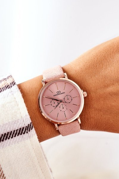 Watch On A Leather Strap Giorgio&Dario Pink