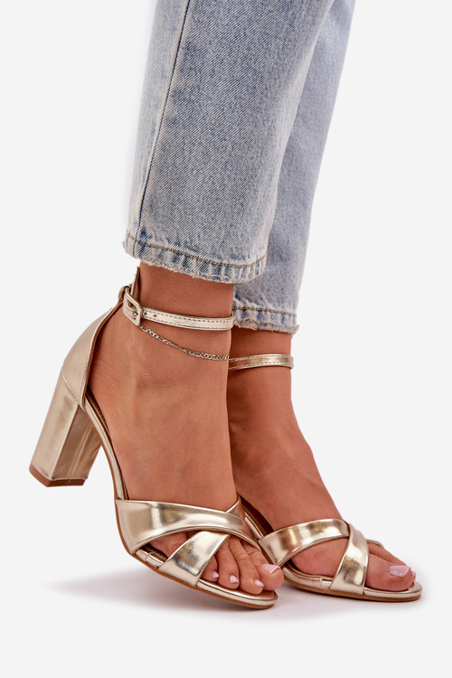 Heels Made Of Eco Leather Gold Lanaria