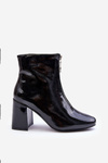 Lacquered Boots with Ornamental Buckle Black Sevil