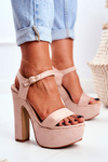HighShoes Pink Platform Stiletto Sandals