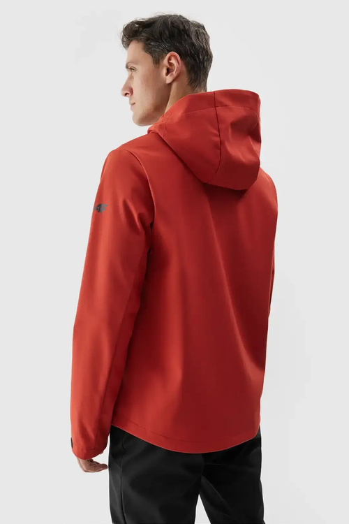 Men's softshell jacket with hood red 4F 4FWAW24TSOFM283-61S