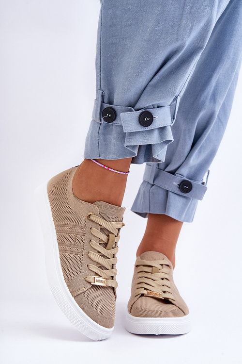 Women's Lace-up Sneakers Beige Etna