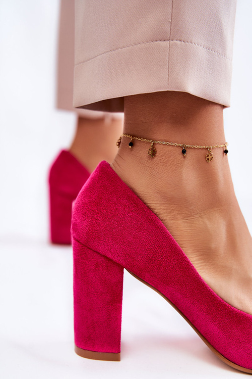 Classic Suede Pumps On A Heel fuchsia Kendra