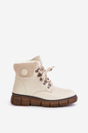 Women's Insulated Ankle Boots Lace-up Beige Mevanisa