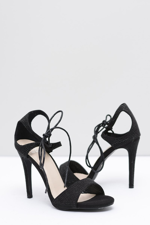 Women's Black Stilettos with Zircons Belon