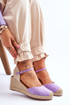 Suede Espadrilles Wedge Sandals Violet Cammer