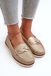 Women's Loafers Made of Eco Leather in Gold Nestalia