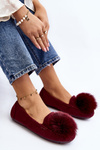 Women's Burgundy Moccasins with Fur Novas