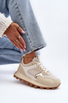 Buty Sportowe Sneakersy Damskie Beżowe Ralita C2145