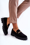 Suede Shoes With Chain Black Anne