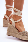 Tied Women's Wedge Sandals Beige Josephine