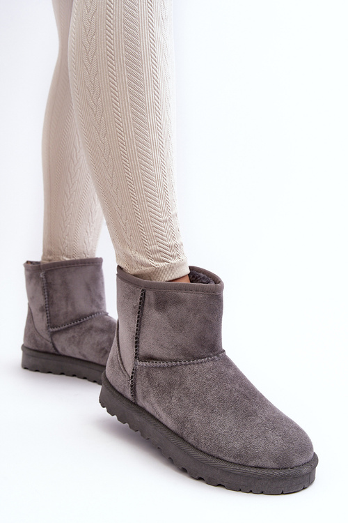 Women's Suede Snow Boots Padded Grey Nanga
