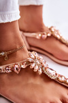 Comfortable Women's Sandals Flip-Flops With Ornaments Pink Briven