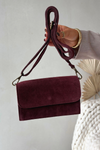 Bag From Natural Suede Burgundy Mirine