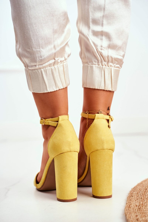Women's Stiletto Sandals Suede Yellow Anastasie