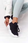 Damskie Sportowe Buty Sneakersy Czarne Z Białą Podeszwą Ruler