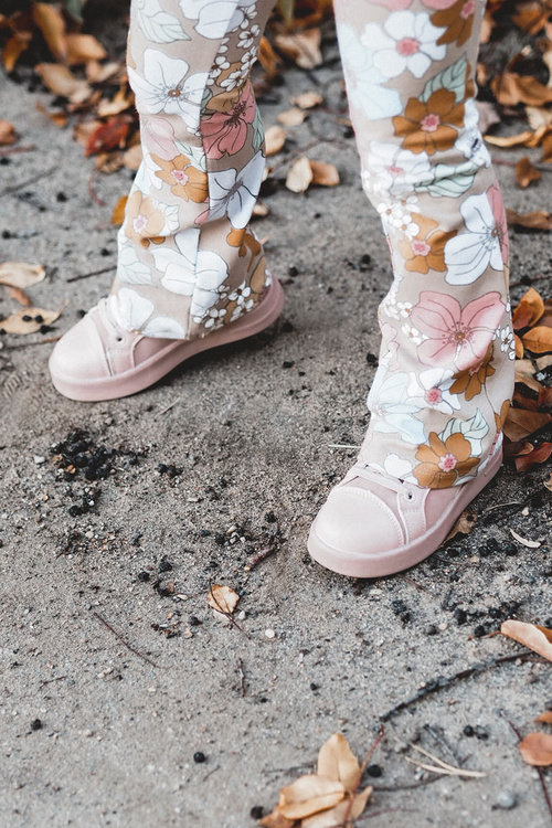 Children's High Sneakers With Velcro Pink Cheezi