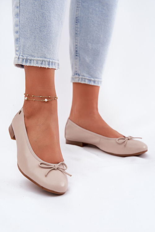 Leather Ballet Flats Women Maciejka P6800-04 Beige